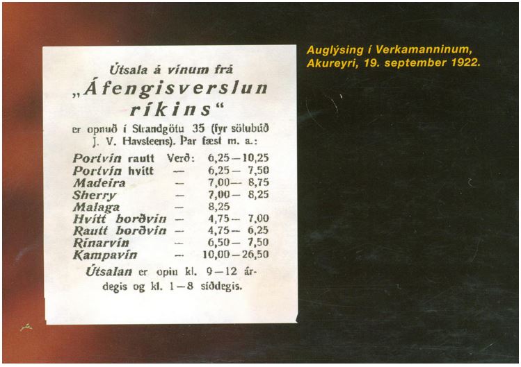 Auglýsing í Verkamanninum, Akureyri, 19.september 1922