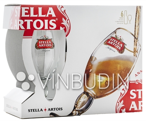 Stella Artois gjafaaskja 6x330ml með glasi