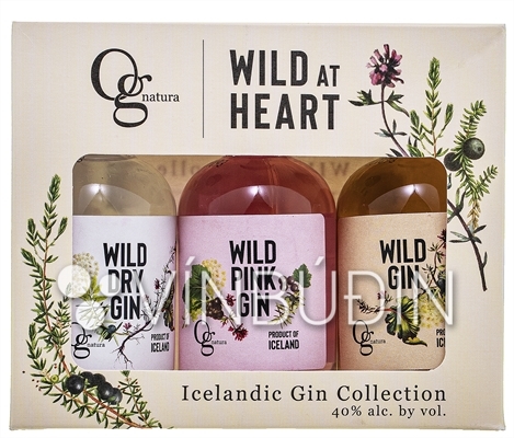 Wild at Heart Icelandic Gin Collection smáflöskur blandað 3x50ml