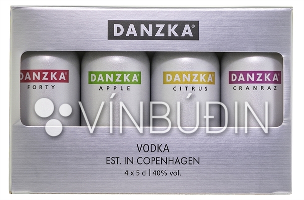 Danzka Vodka Apple, Citrus, Cranraz, Premium Distilled blandað 4x50ml álflöskur