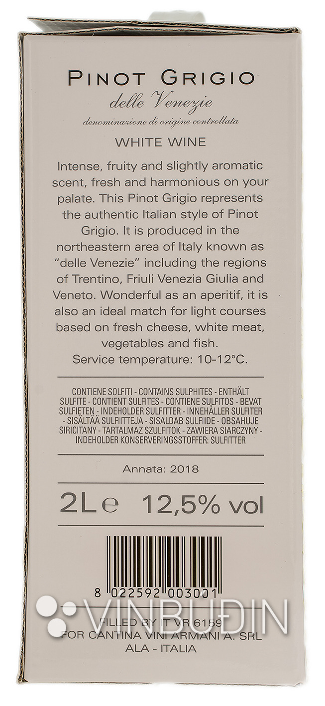 albino armani pinot grigio 2018